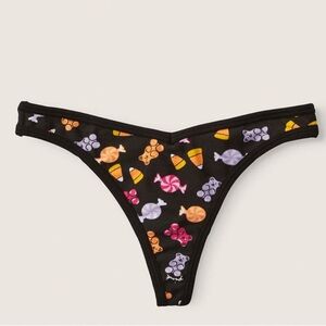 PINK Victoria's Secret Candy Print Black Panties